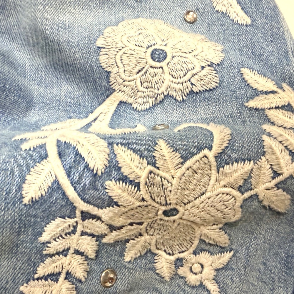 Johnny Was The Boyfriend Jean Malika Embroidered Denim Womens 33 Blue - Picture 5 of 9